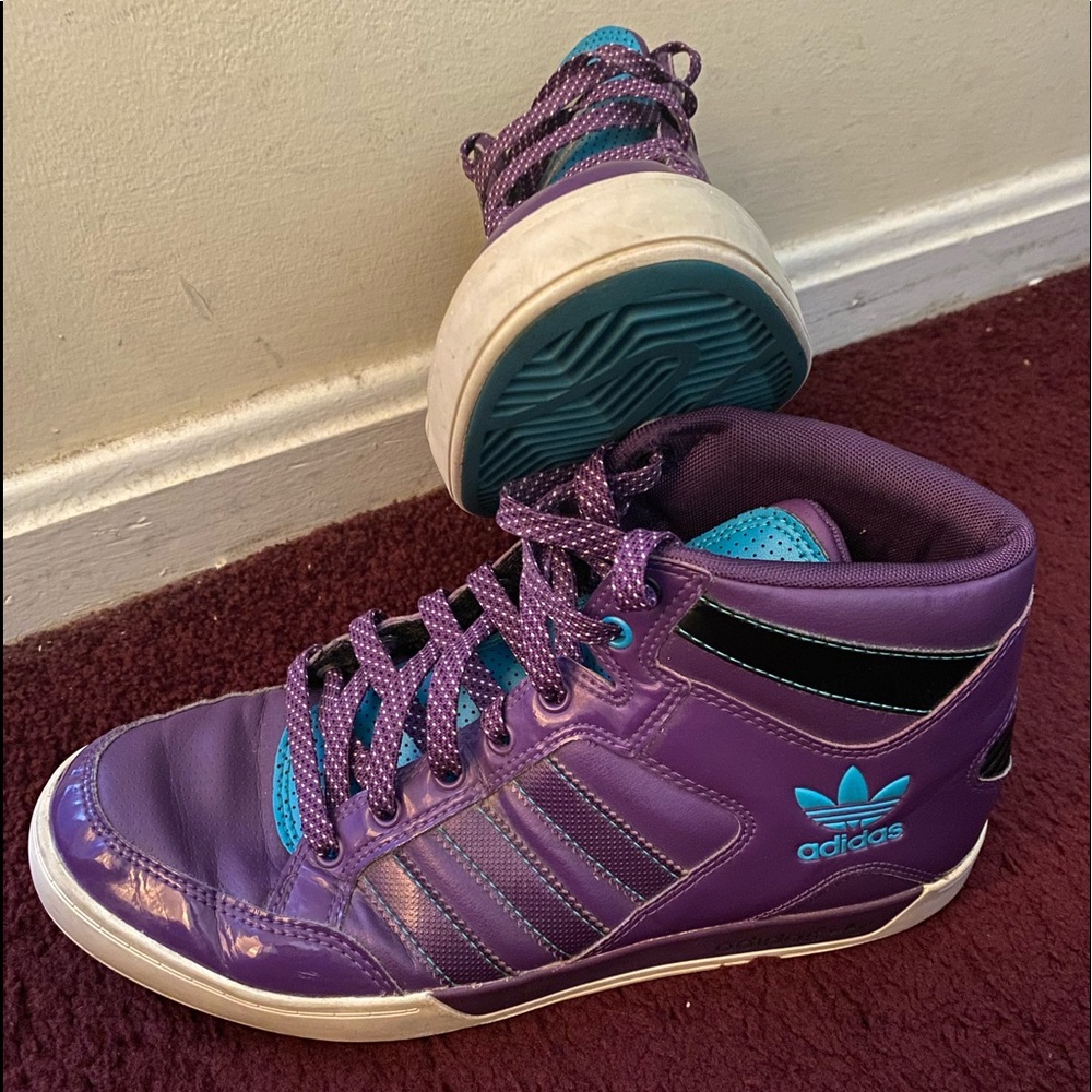 Purple and turquoise adidas